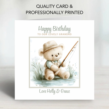 Teddy Fishing Birthday Card - C718