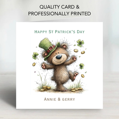 St Patrick's Day Cute Teddy Card - C805