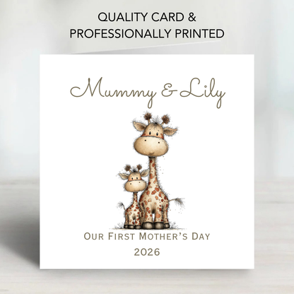 Mother's Day Card - Cute Giraffe Design - C759
