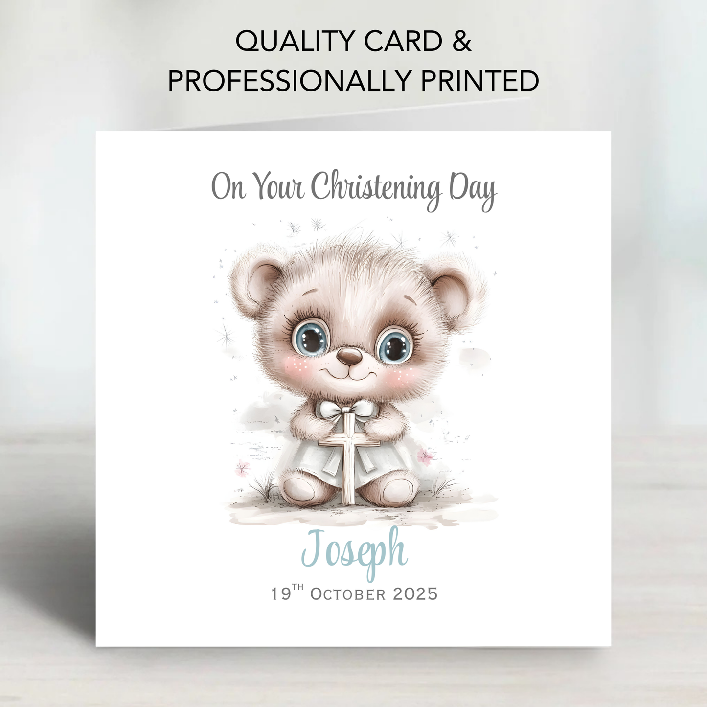 Christening or Baptism Teddy Card - C546