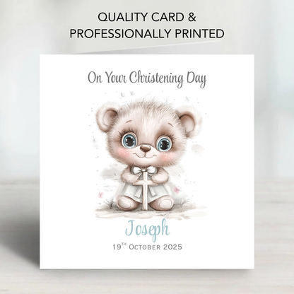 Christening or Baptism Teddy Card - C546