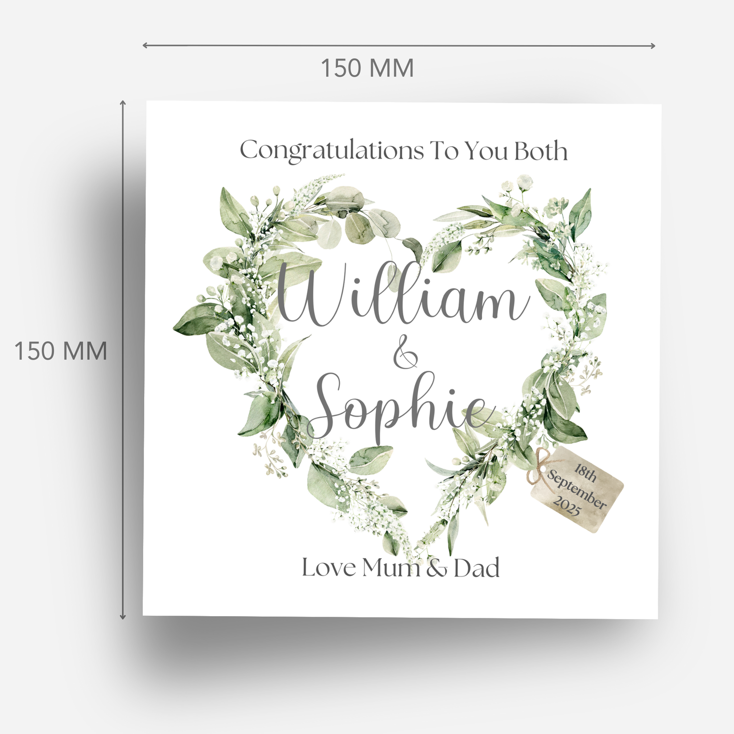 Heart Wedding or Engagement Card - C115