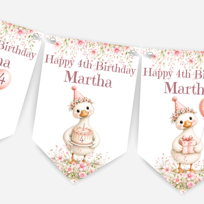 Pretty Pink  Silly Goose Birthday Bunting - B311