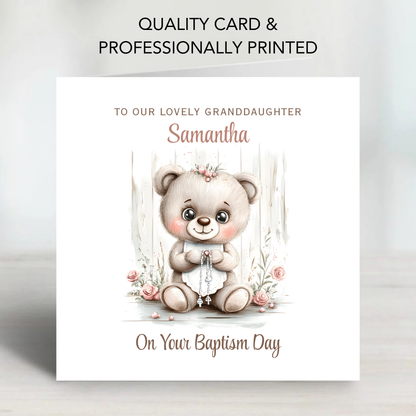 Christening or Baptism Teddy Card - C543