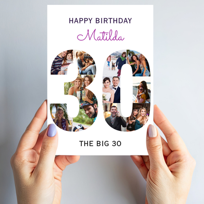 The Big 30 Photo Collage Birthday Card - PC51