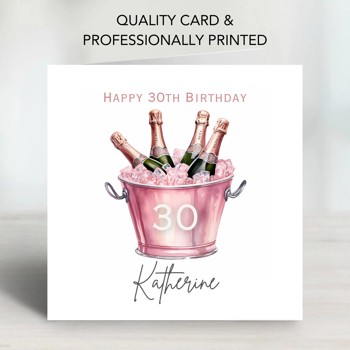 Ice Bucket of Pink Fizz Birthday Card - C643