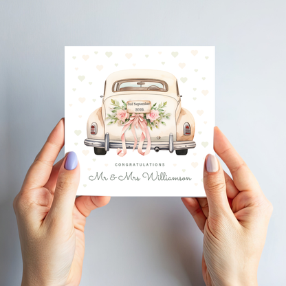 Wedding Car and Balloons Card - C112