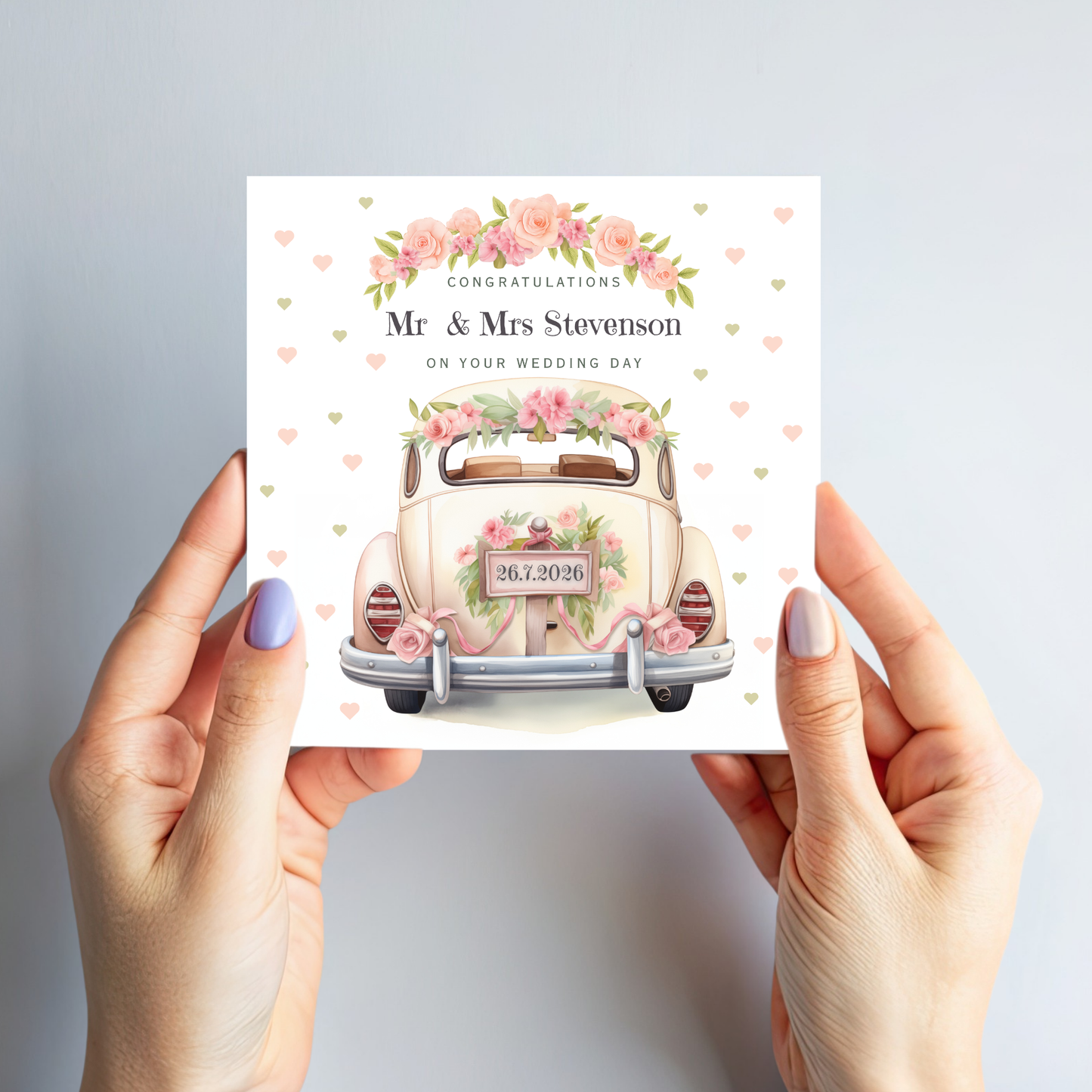 Wedding Car and Flowers Wedding Card - C865
