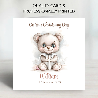 Christening or Baptism Teddy Card - C544