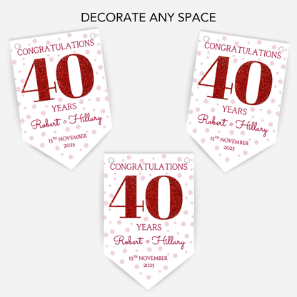 Ruby Wedding Anniversary Bunting - B242