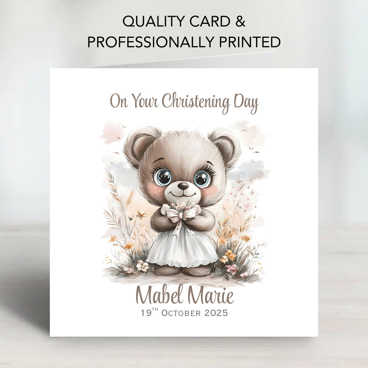 Christening or Baptism Teddy Card - C548