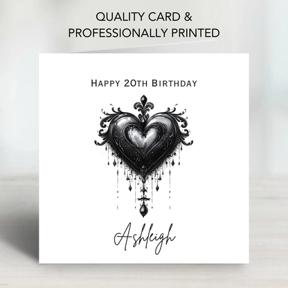 Gothic Style Black Heart - C651