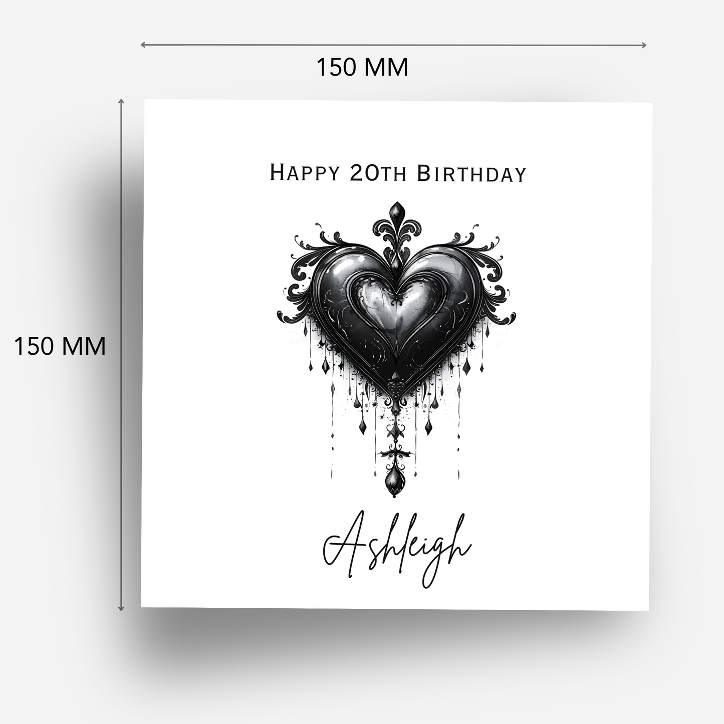 Gothic Style Black Heart - C651