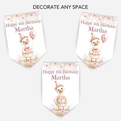 Pretty Pink  Silly Goose Birthday Bunting - B311