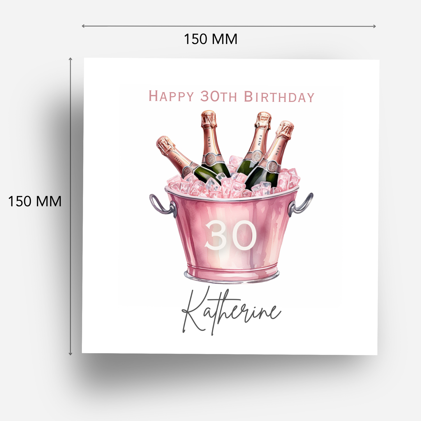 Ice Bucket of Pink Fizz Birthday Card - C643