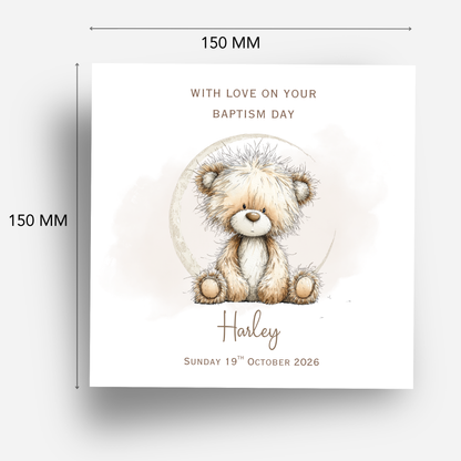 Christening or Baptism Neutral Cute Teddy Design - C852