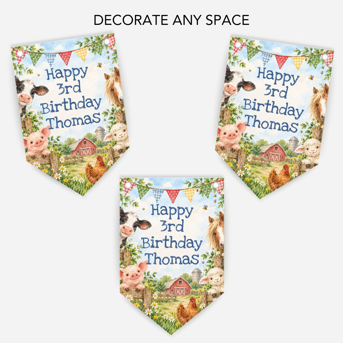 Farming Birthday Party Bunting - B331