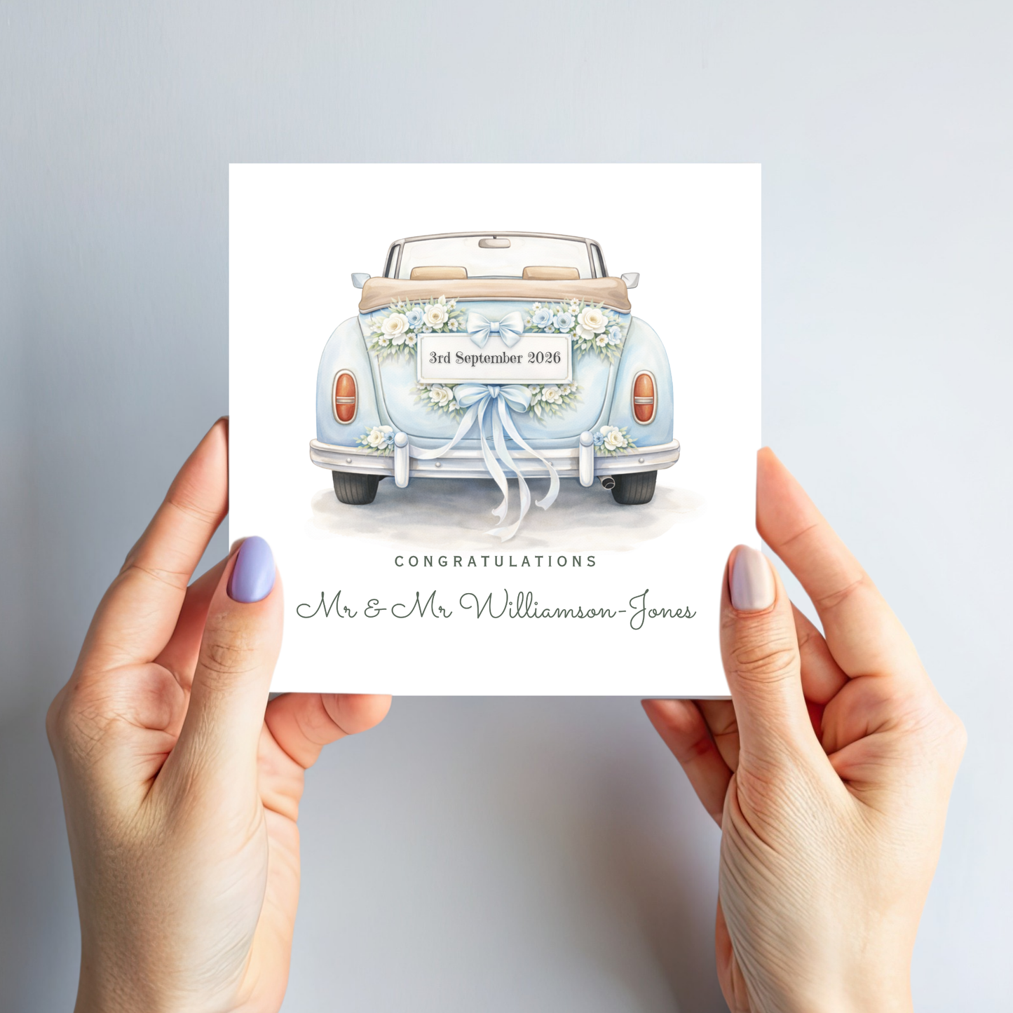 Wedding Car and Flowers  Wedding Card - C870