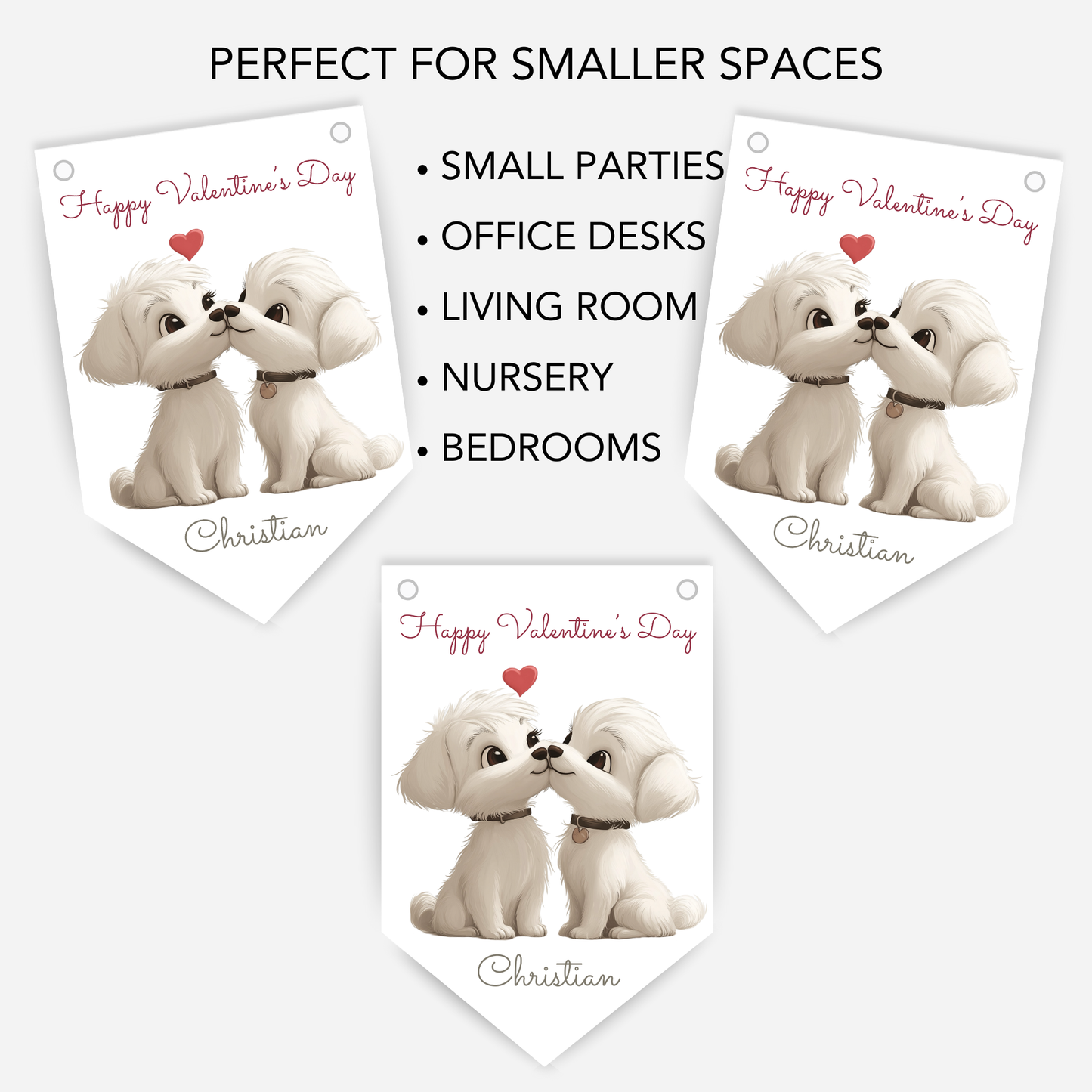 Puppy Valentine's Day Bunting - S188V