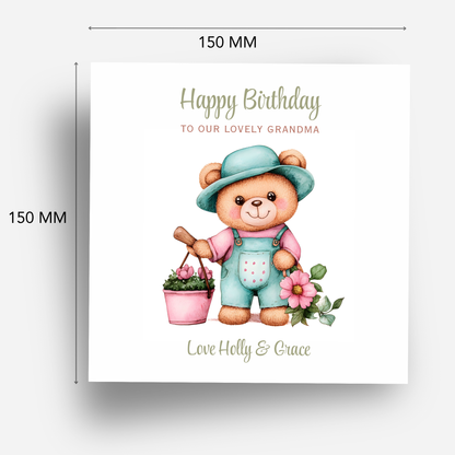 Teddy Gardening Birthday Card - C645