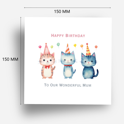 Cute Trio Of Kittens Birthday Card - C553