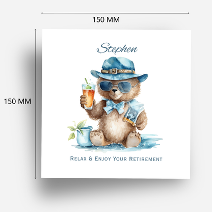 Relaxing Bear Retirement Card - C692