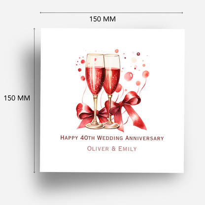 Ruby 40th Wedding Anniversary Card - C642