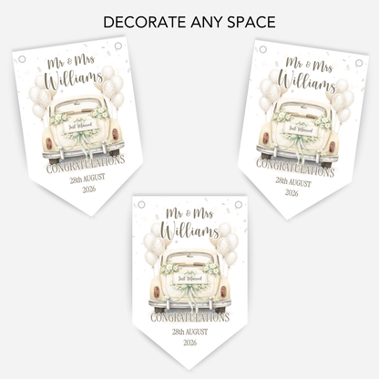 Wedding Car Bunting - B307