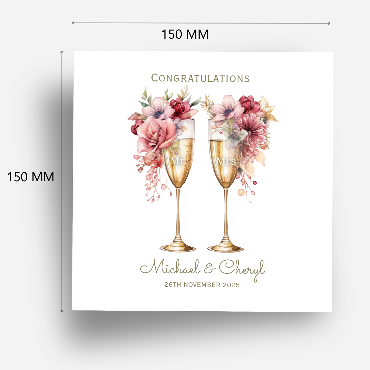 Floral Champagne Glasses - C682