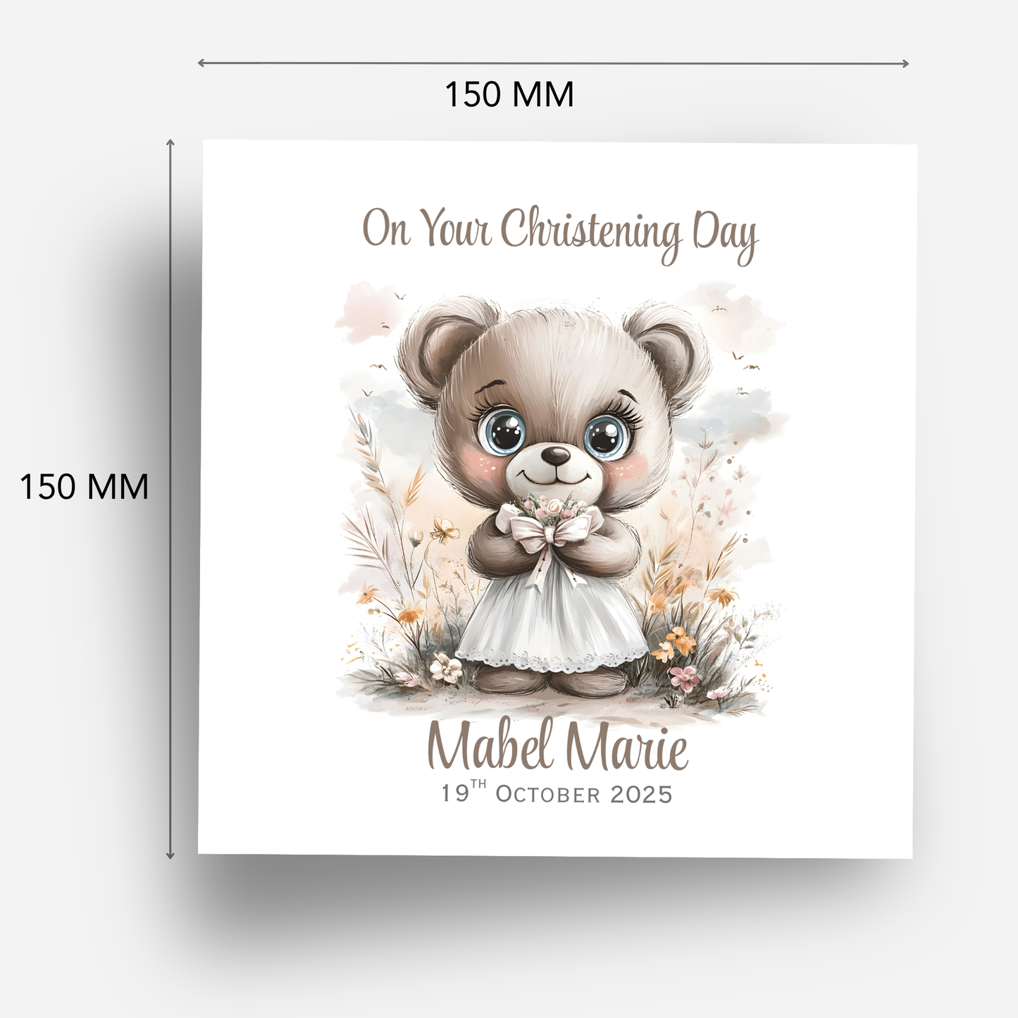 Christening or Baptism Teddy Card - C548