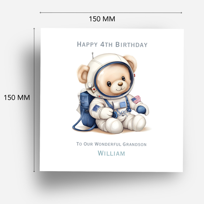 Teddy Astronaut Birthday Card - C590