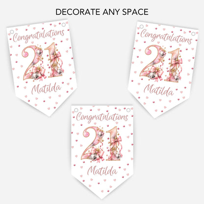 Disco and Bows Birthday Bunting -B329