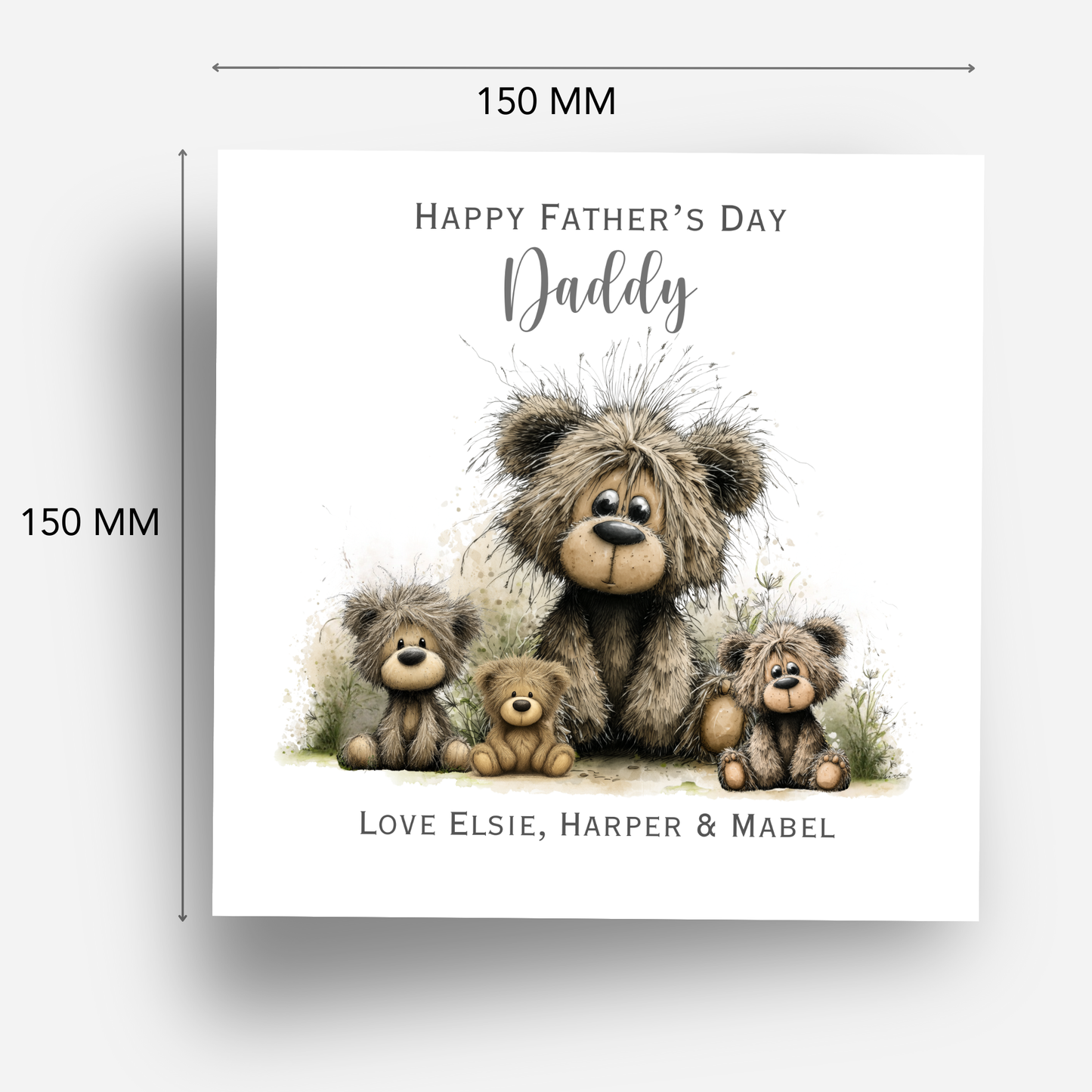 Fathers Day Card - Cute Teddy Family - C789