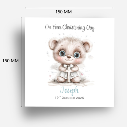Christening or Baptism Teddy Card - C546
