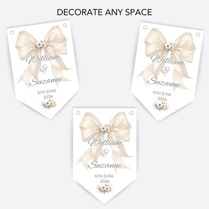 Engagement Or Wedding Bow Bunting - B291