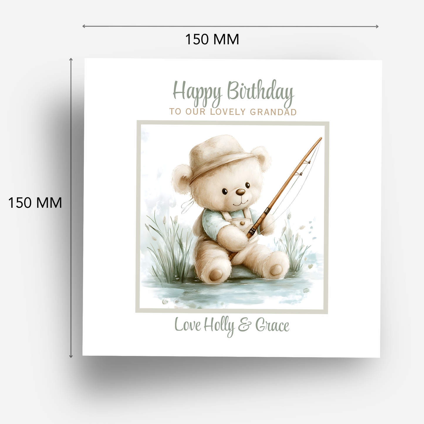 Teddy Fishing Birthday Card - C718