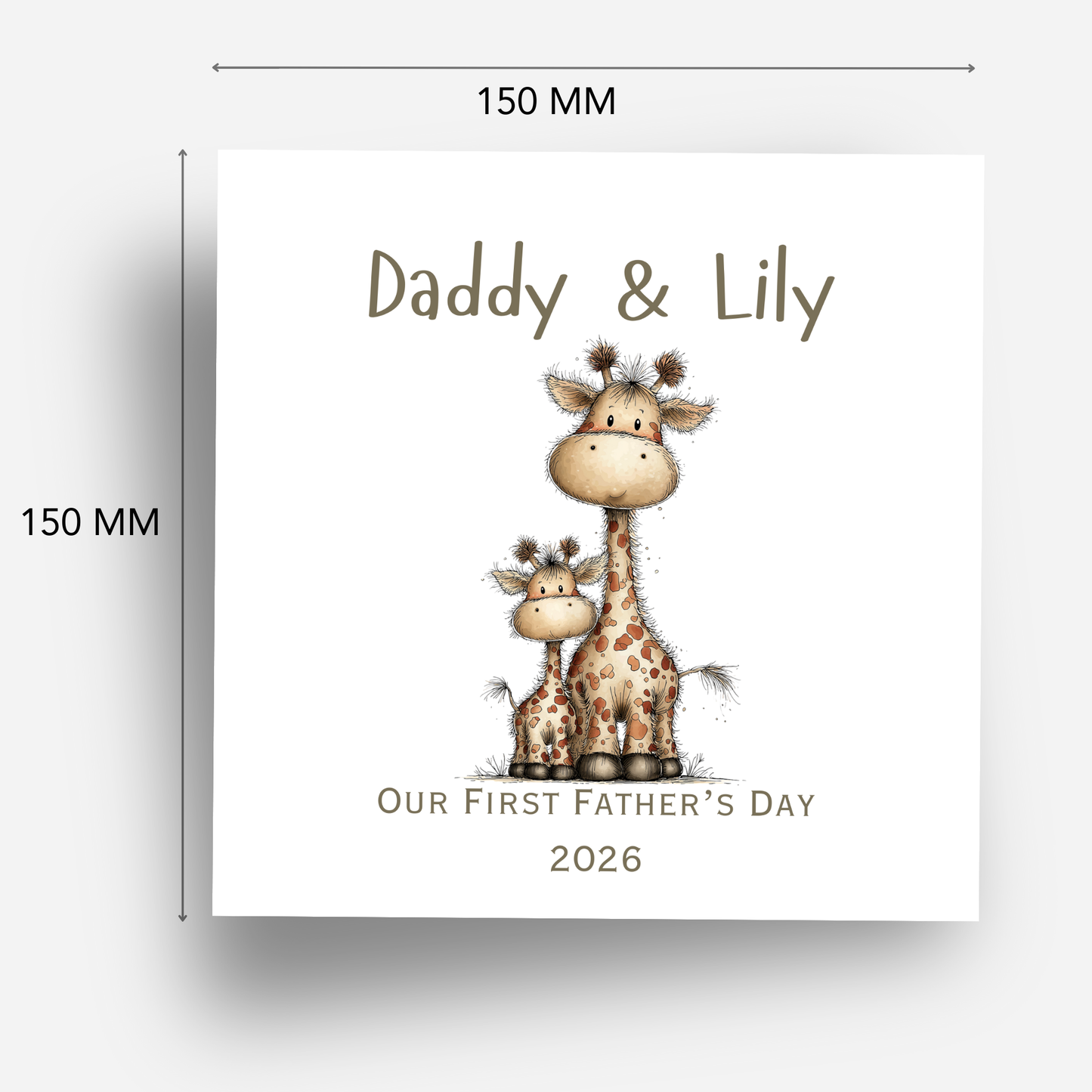 First Fathers Day Card - Cute Giraffe Design - C794