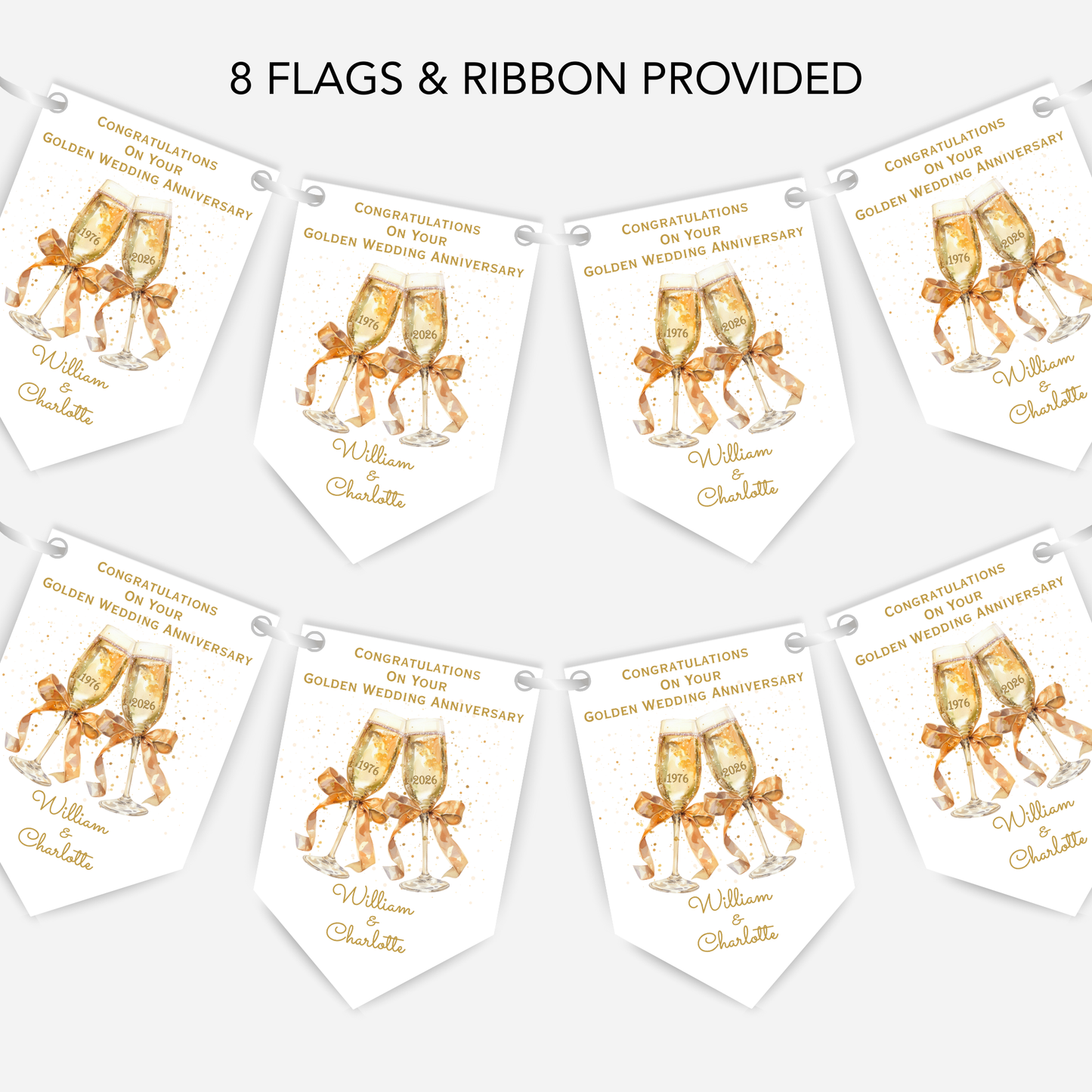 Golden Wedding Anniversary Bunting - B261