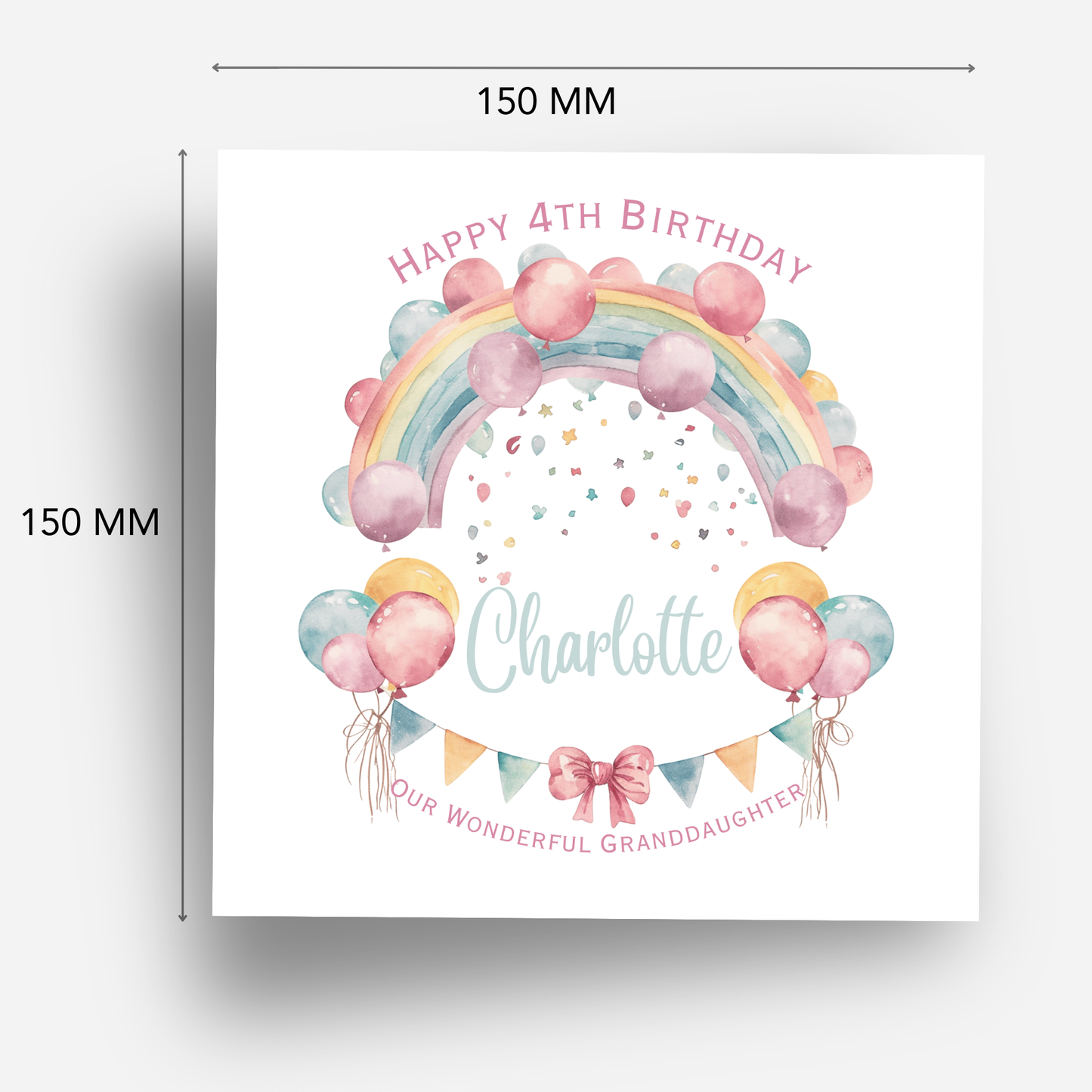Rainbow and Balloons Birthday Card - C605