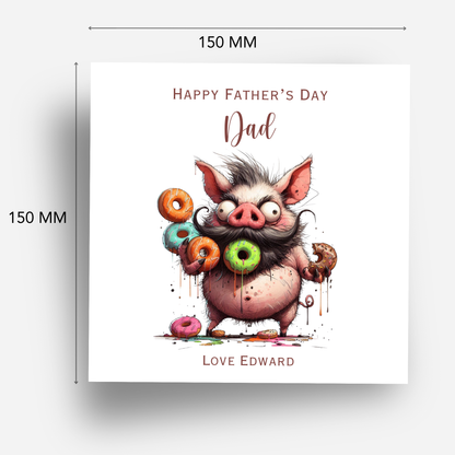 Fathers Day Card - Fun Pig Design - C801