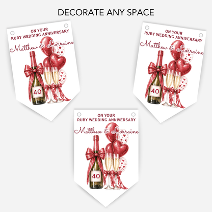 Ruby Wedding Anniversary Bunting - B299