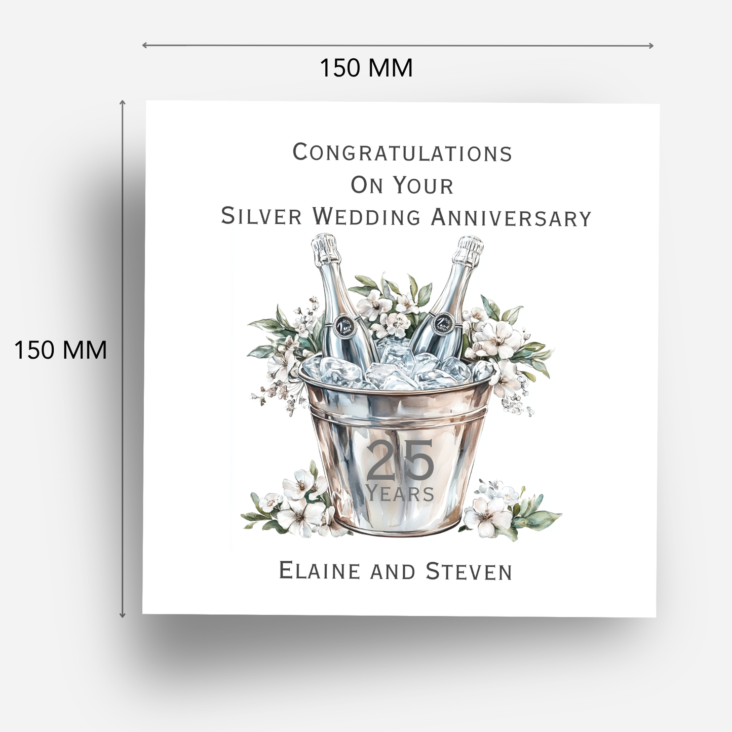 Silver - 25th Wedding Anniversary Card - C640