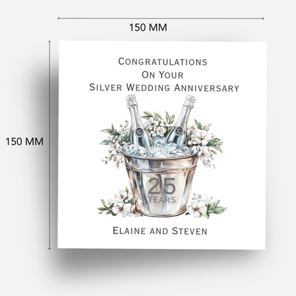 Silver - 25th Wedding Anniversary Card - C640