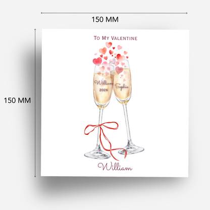 Valentine’s Day Card - Champagne Glasses Design - C774