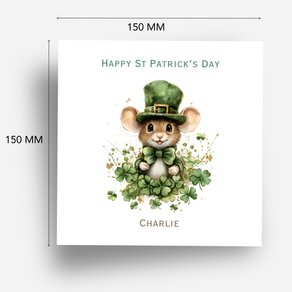 St Patrick's Day Cute Mouse Card - C810