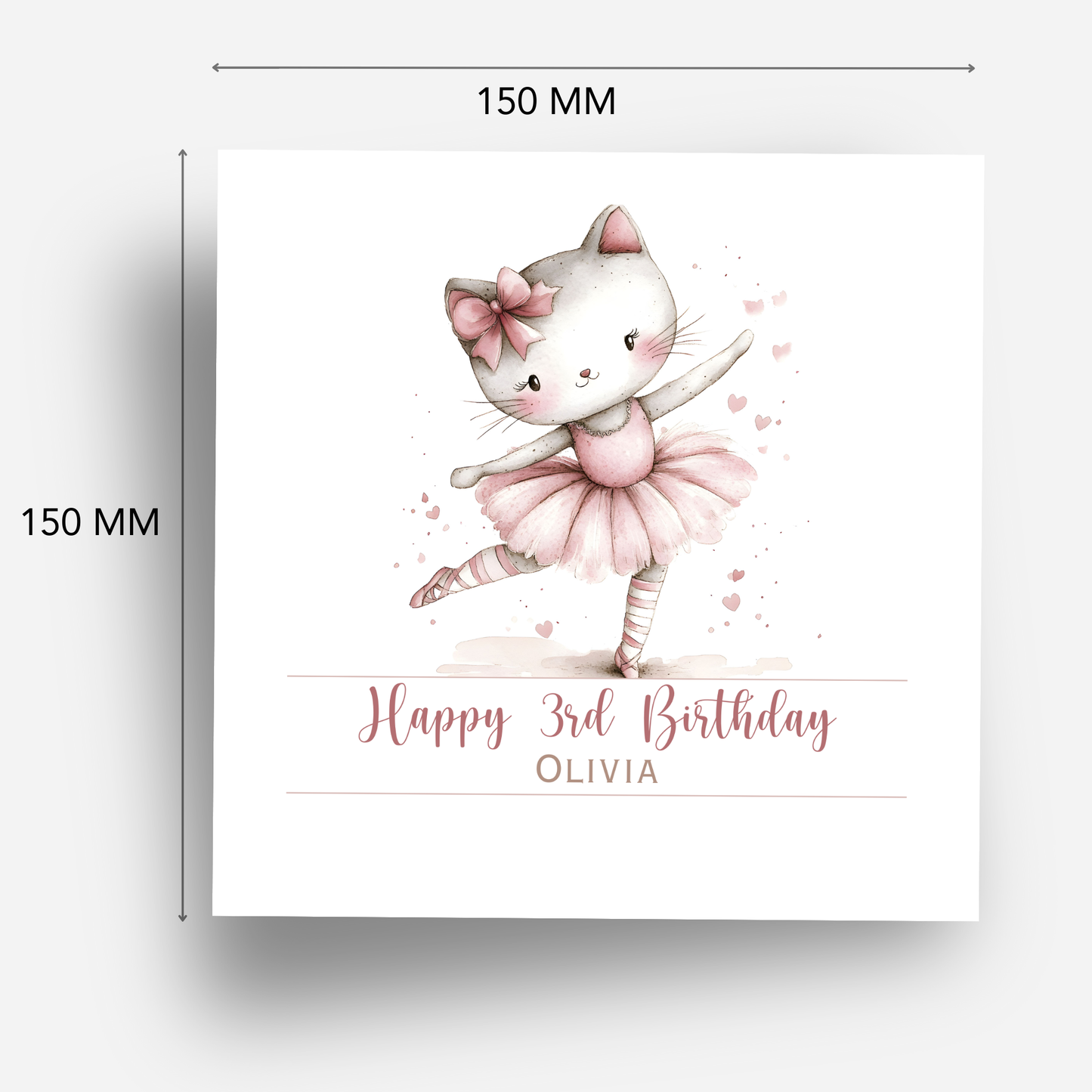 Kitten Ballerina  Birthday Card - C589