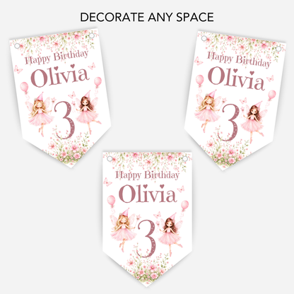 Pretty Pink Fairy Bunting - B308