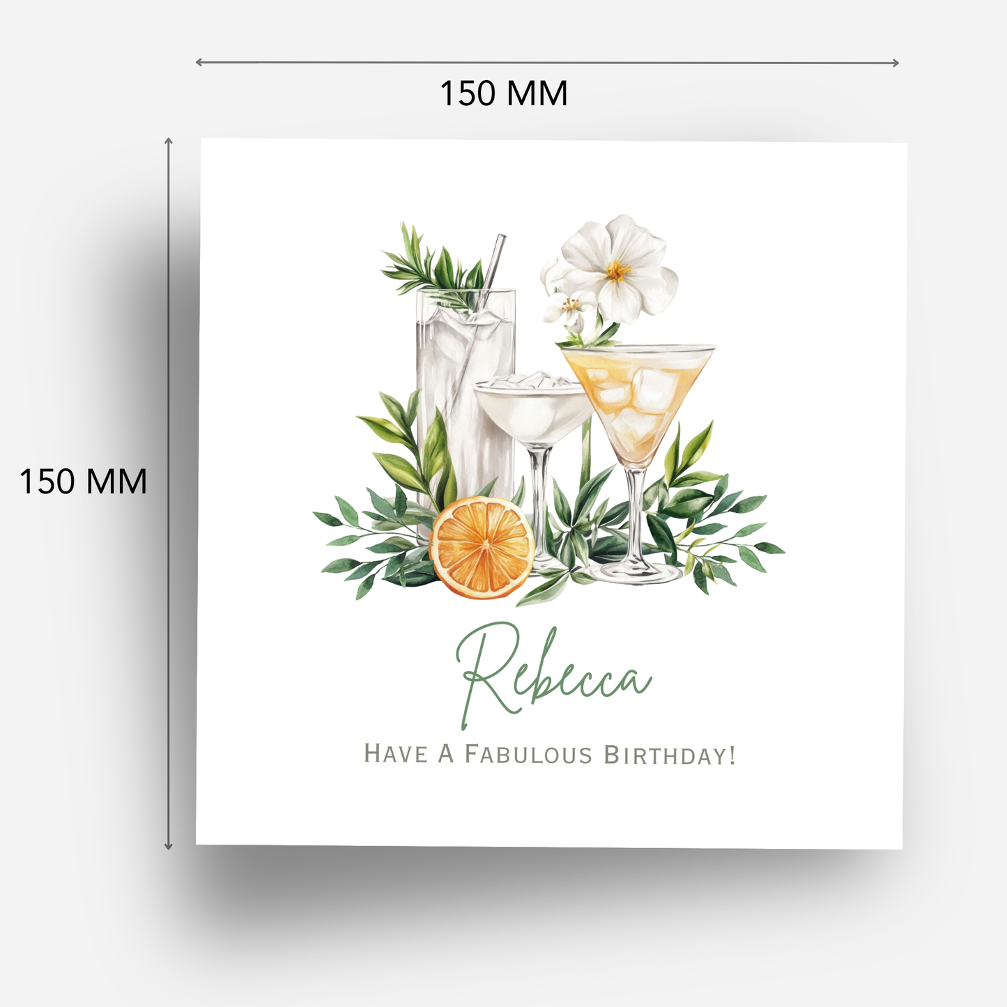 Cocktail Birthday Card - C625