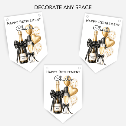 Retirement or any occasion bunting, Fizz and Balloon design - B301