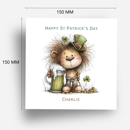 St Patrick's Day Cute Lion Card - C804